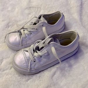 Girls iridescent converse size 10